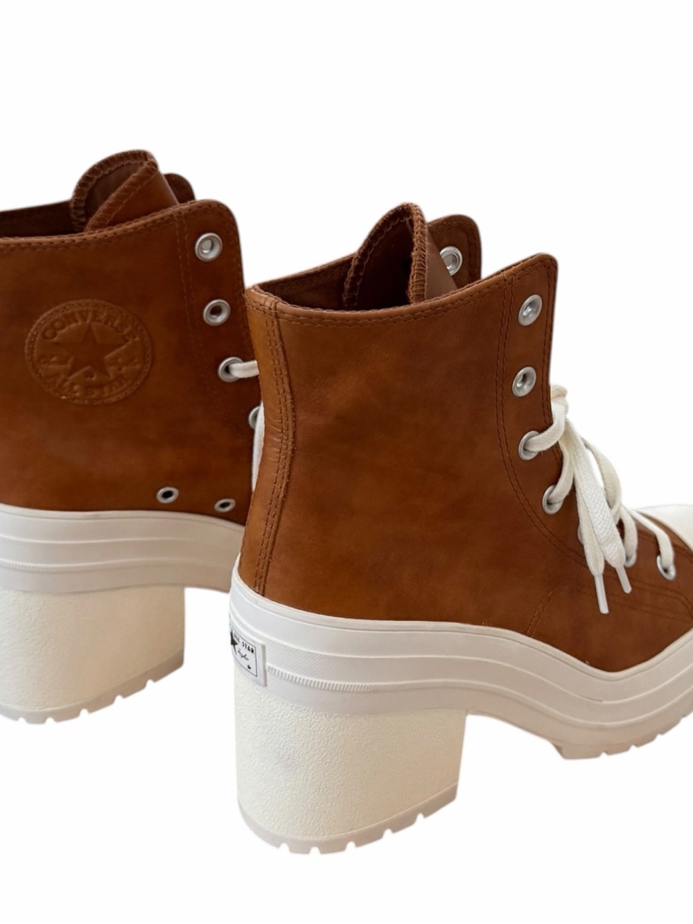 Converse Chuck 70 De Luxe Heel Cognac Brown Platform Bootie Heels NWOB Size 8.5 - Picture 6 of 11